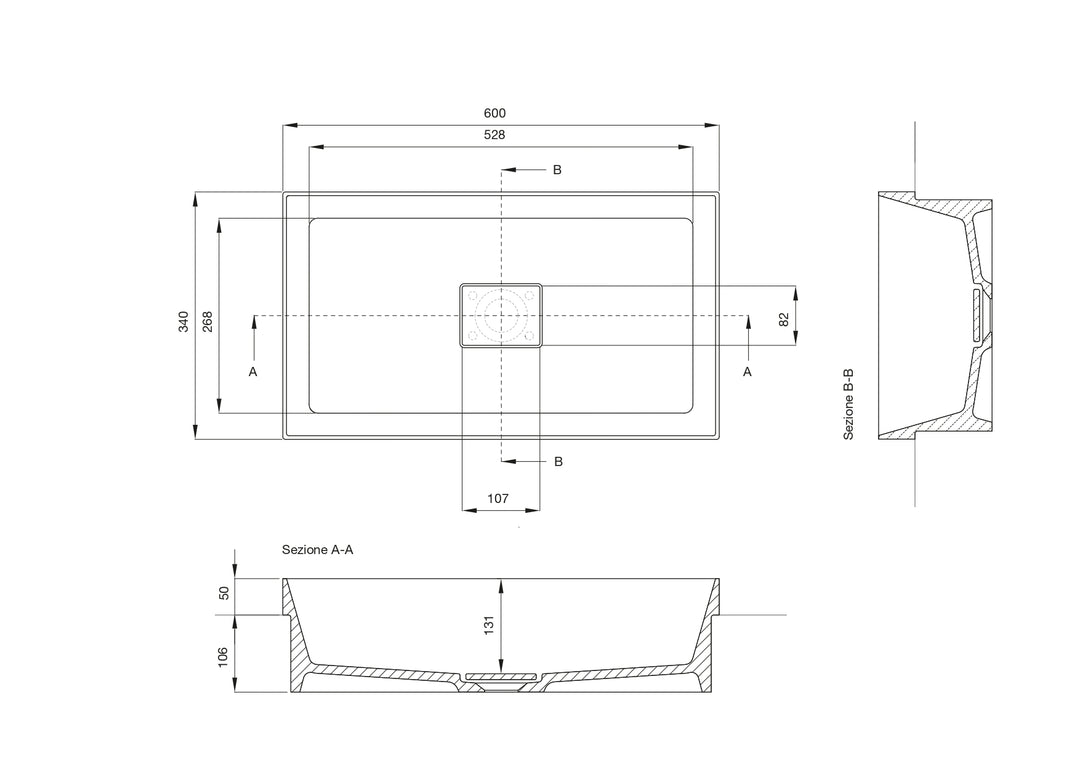 Lavabo da semi incasso DUBLINO 4 60 cm