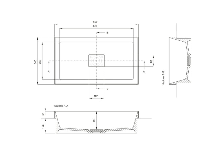 Lavabo da semi incasso DUBLINO 4 60 cm