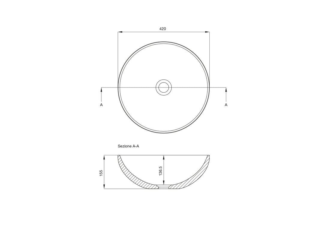 DUBLINO 2 anthracite 42 countertop washbasin