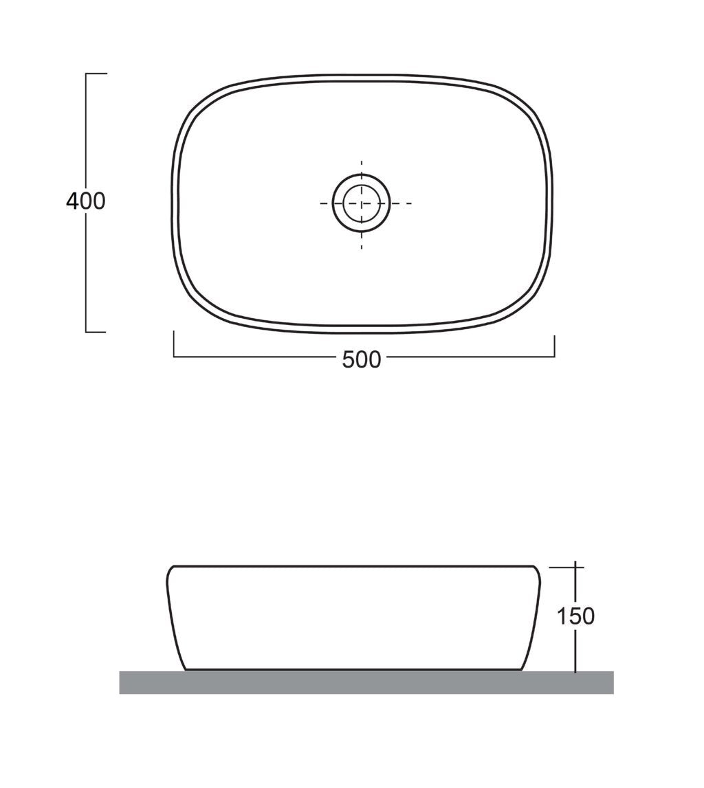 MINSK 1 50 cm Aufsatzwaschbecken