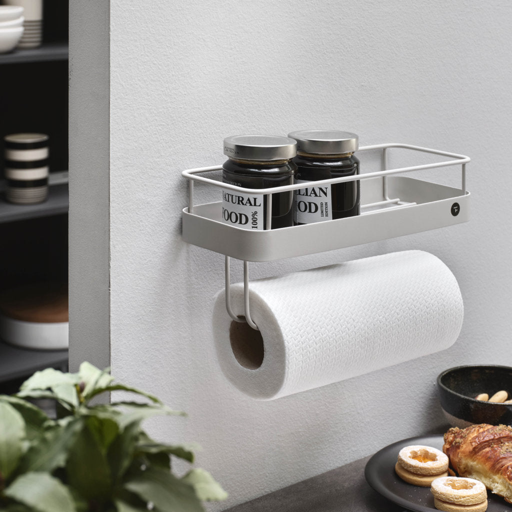 Shelf with kitchen roll holder TOON white