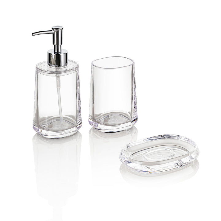 HUGO 3-piece transparent bathroom set