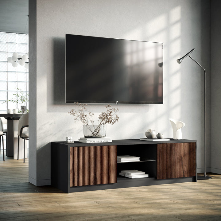 Porta TV LULLABY nero/rovere rio