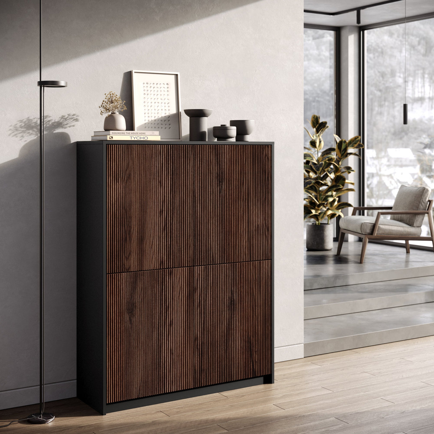 Credenza alta LULLABY nero/rovere rio