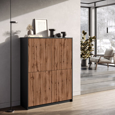 Credenza alta LULLABY nero/quercia