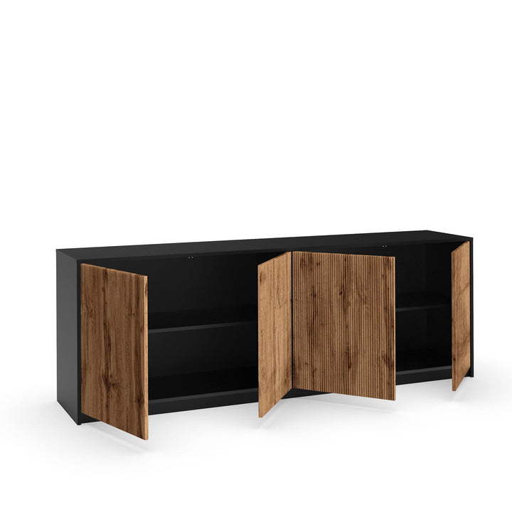 LULLABY 4-door buffet black/oak