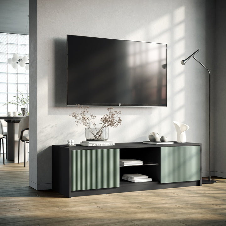 LULLABY TV Stand Black/Sage Green