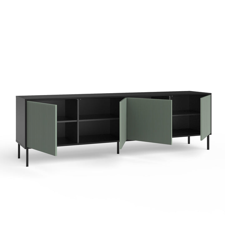 Buffet 4 ante LULLABY-S nero/verde salvia