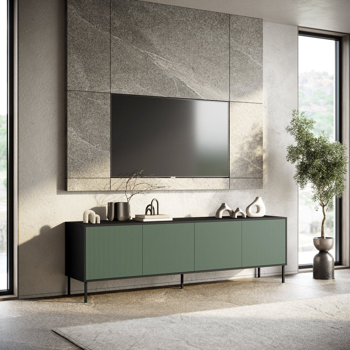 Buffet 4 ante LULLABY-S nero/verde salvia