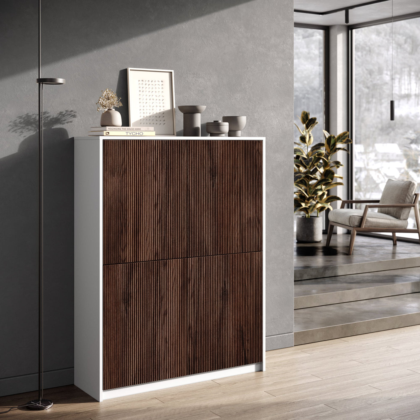 Credenza alta LULLABY bianco/rovere rio