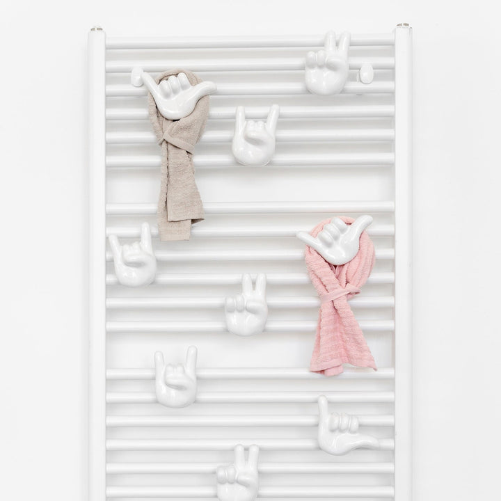 Set of hangers for radiator and towel warmer FUNNY 2 white