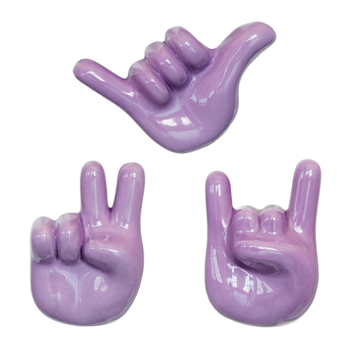 Set of wall and plasterboard hangers FUNNY 2 purple