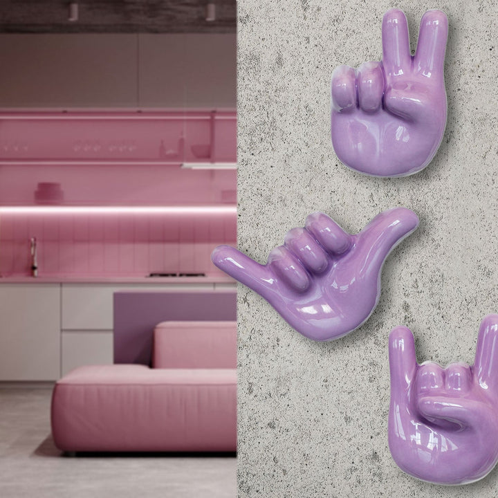 Set of wall and plasterboard hangers FUNNY 2 purple