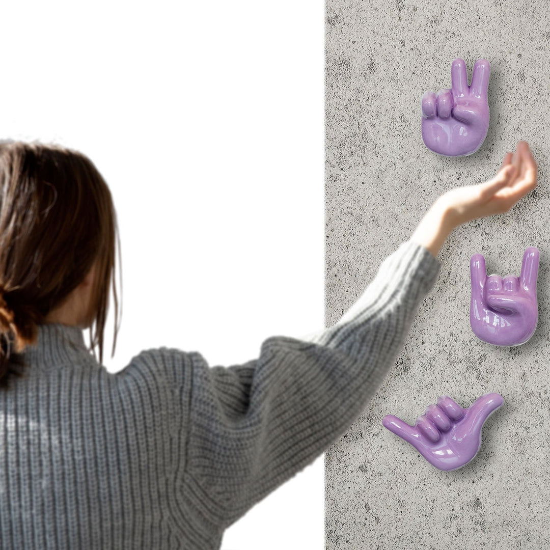 Set of wall and plasterboard hangers FUNNY 2 purple