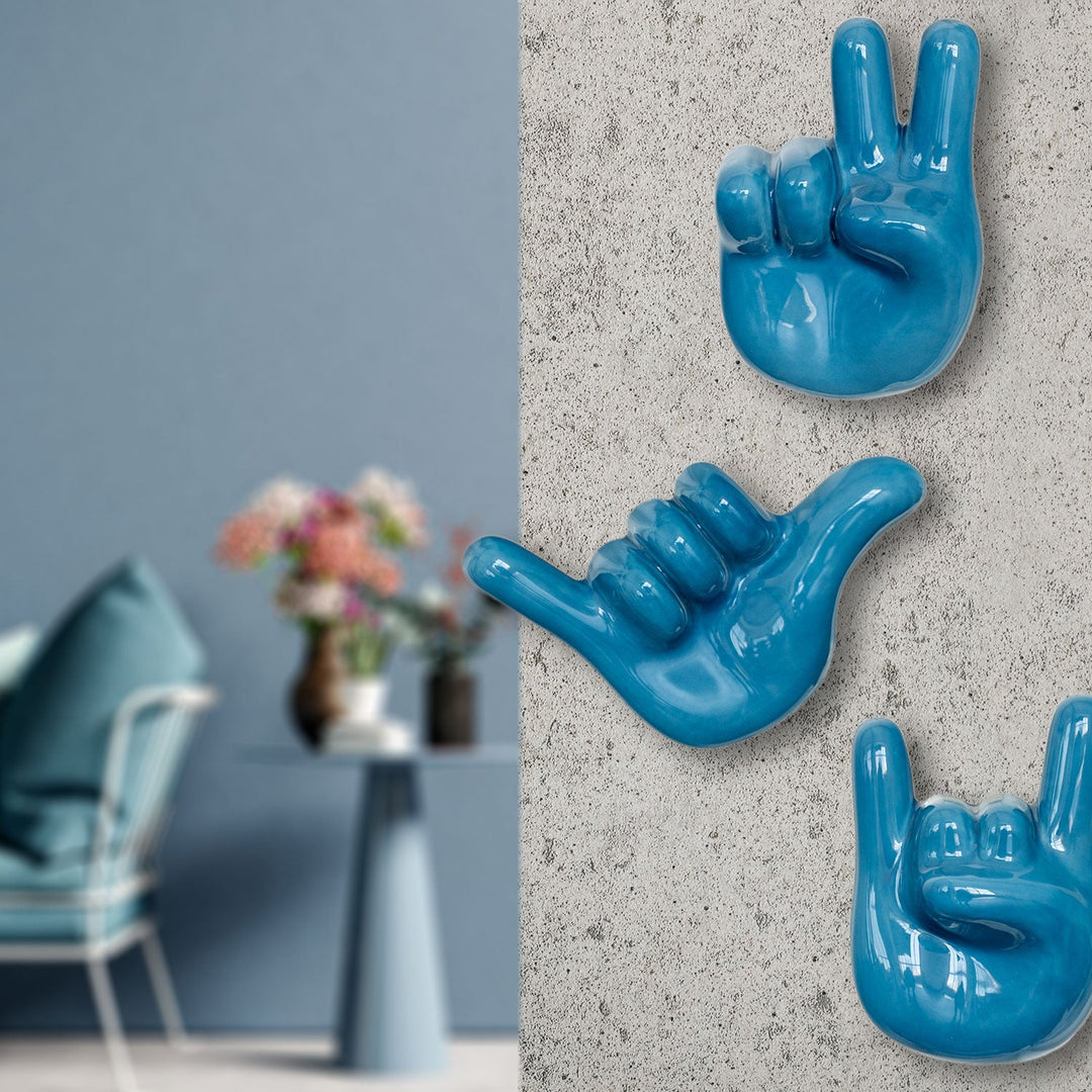 FUNNY 2 blue wall and plasterboard hanger set