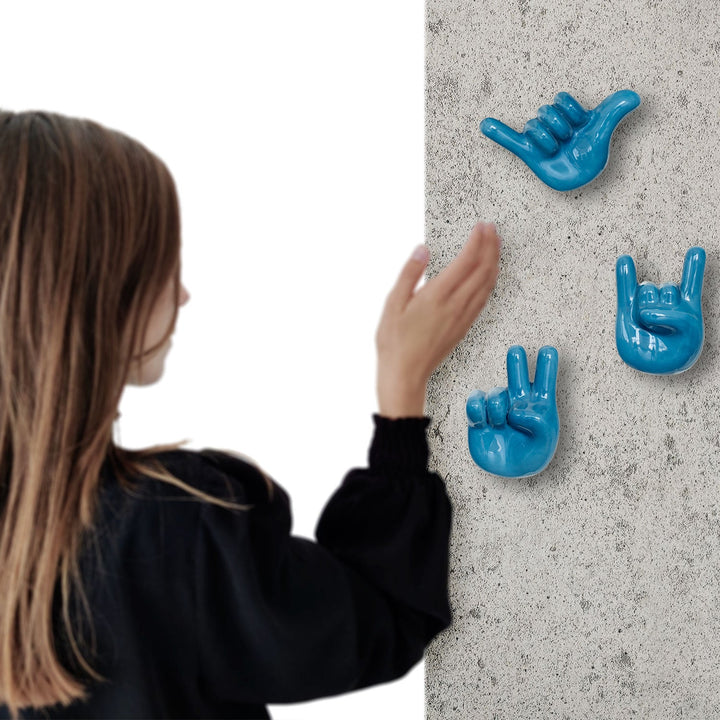 FUNNY 2 blue wall and plasterboard hanger set