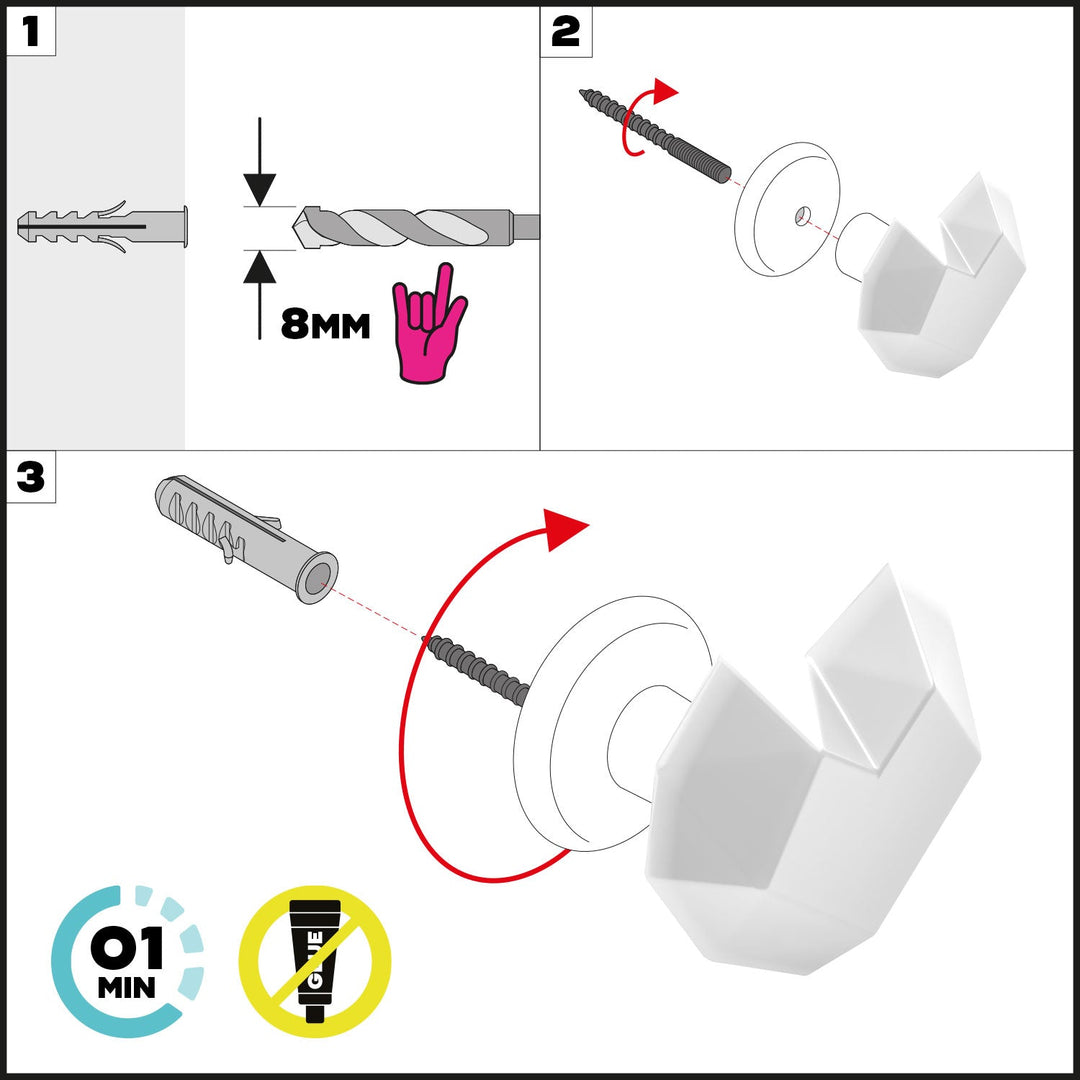 Aufhänger-Set für Wand und Gipskarton FUNNY 4