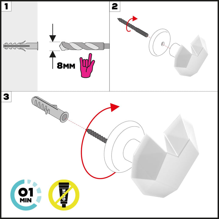 Set of hangers for wall and plasterboard FUNNY 4