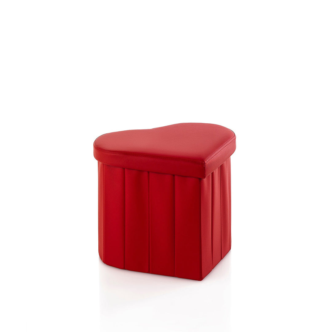 Pouf con contenitore CUORE rosso