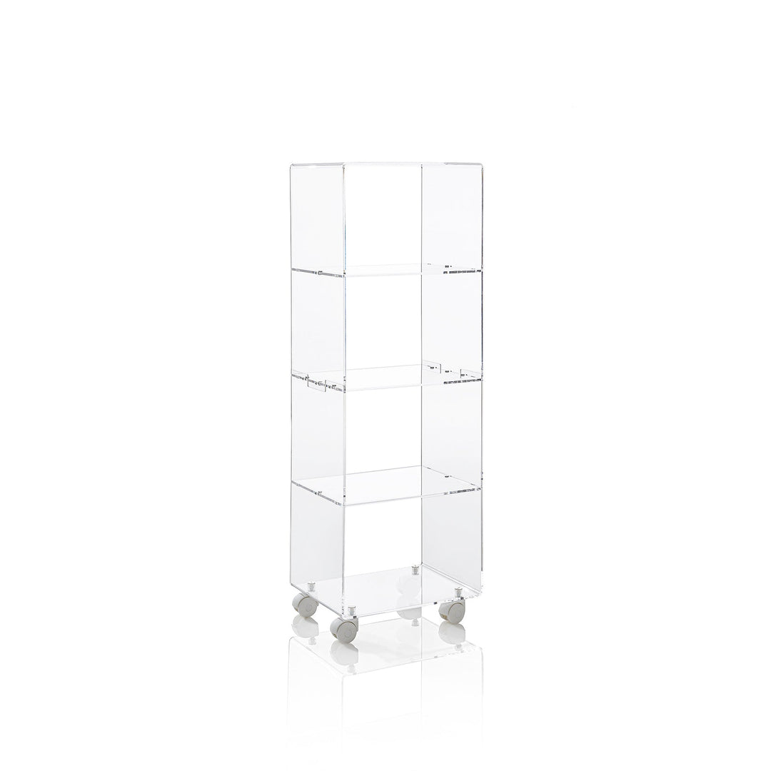 KOES transparent cabinet with wheels