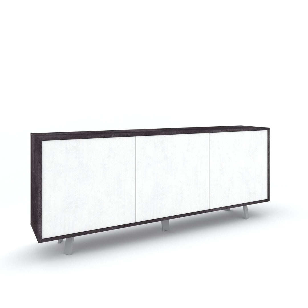 3-door buffet VILINUS black stone/white stone