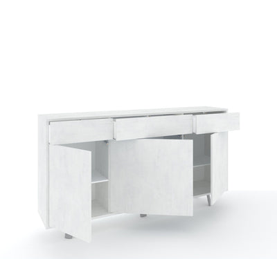 Credenza 3 ante/3 cassetti VILINUS bianco pietra