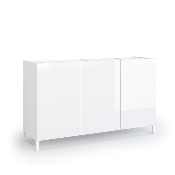 Buffet 3A KENNETH glossy white/calacatta marble