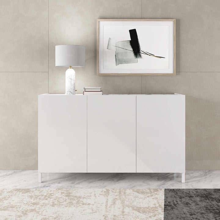 Buffet 3A KENNETH glossy white/calacatta marble