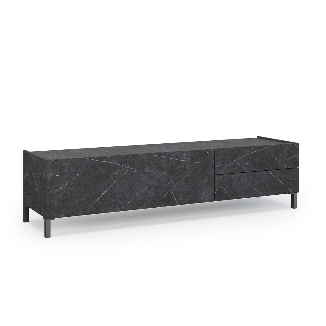 KENNETH black marble TV stand