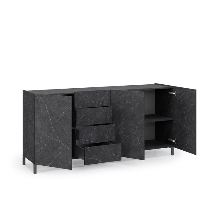 KENNETH black marble buffet