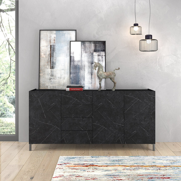 KENNETH black marble buffet