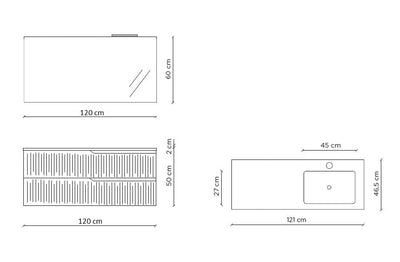 RH bathtub composition 4 pieces ZIP matt grey