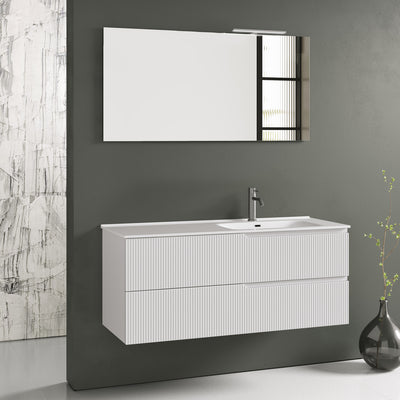 4-piece right bathtub composition with matt white ZIP