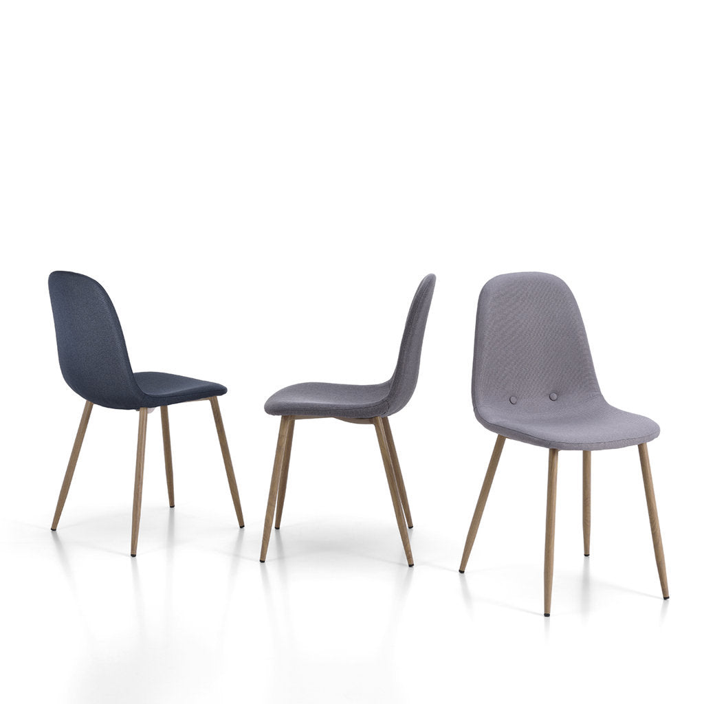 Set of 4 DAMASCO light gray chairs