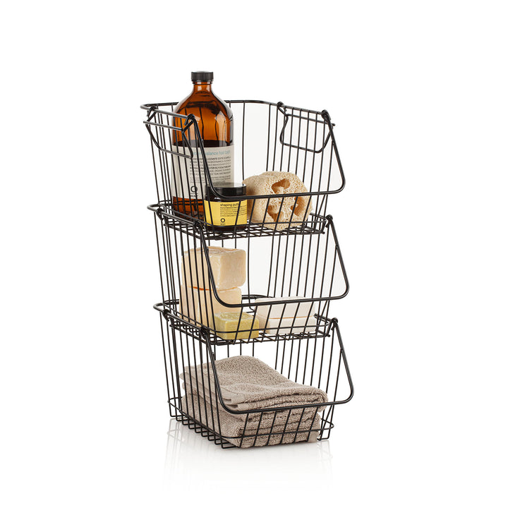 KAI black stackable basket