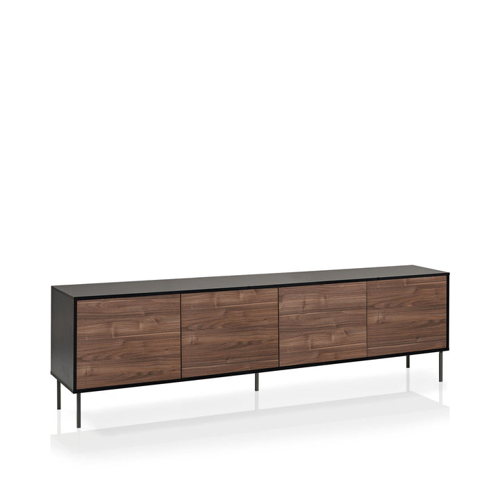 Sideboard 4 doors MILANO-S black/walnut