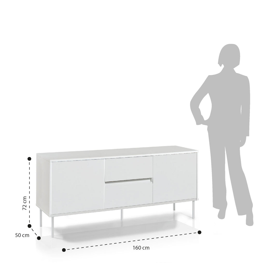 Buffet 2 doors/2 drawers PANAREA white