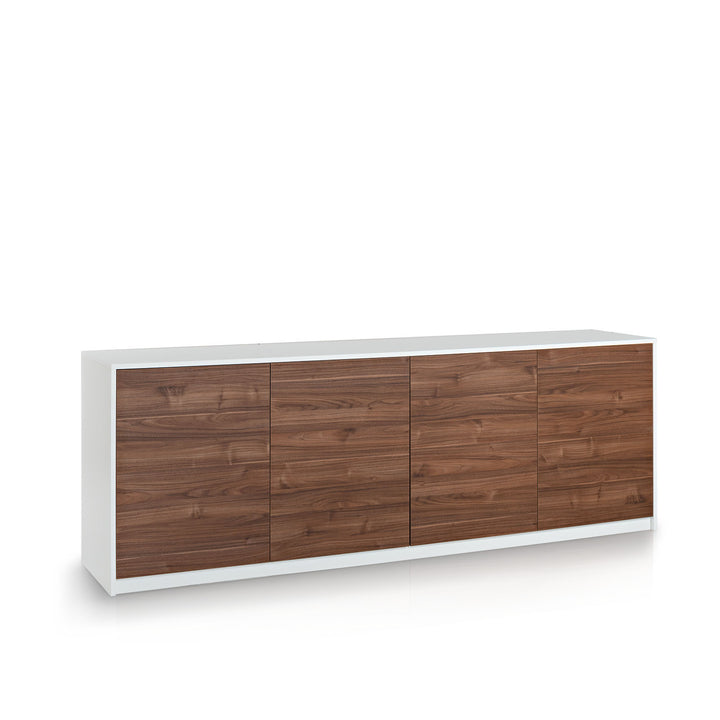 Buffet 4 doors MAINZ white/walnut