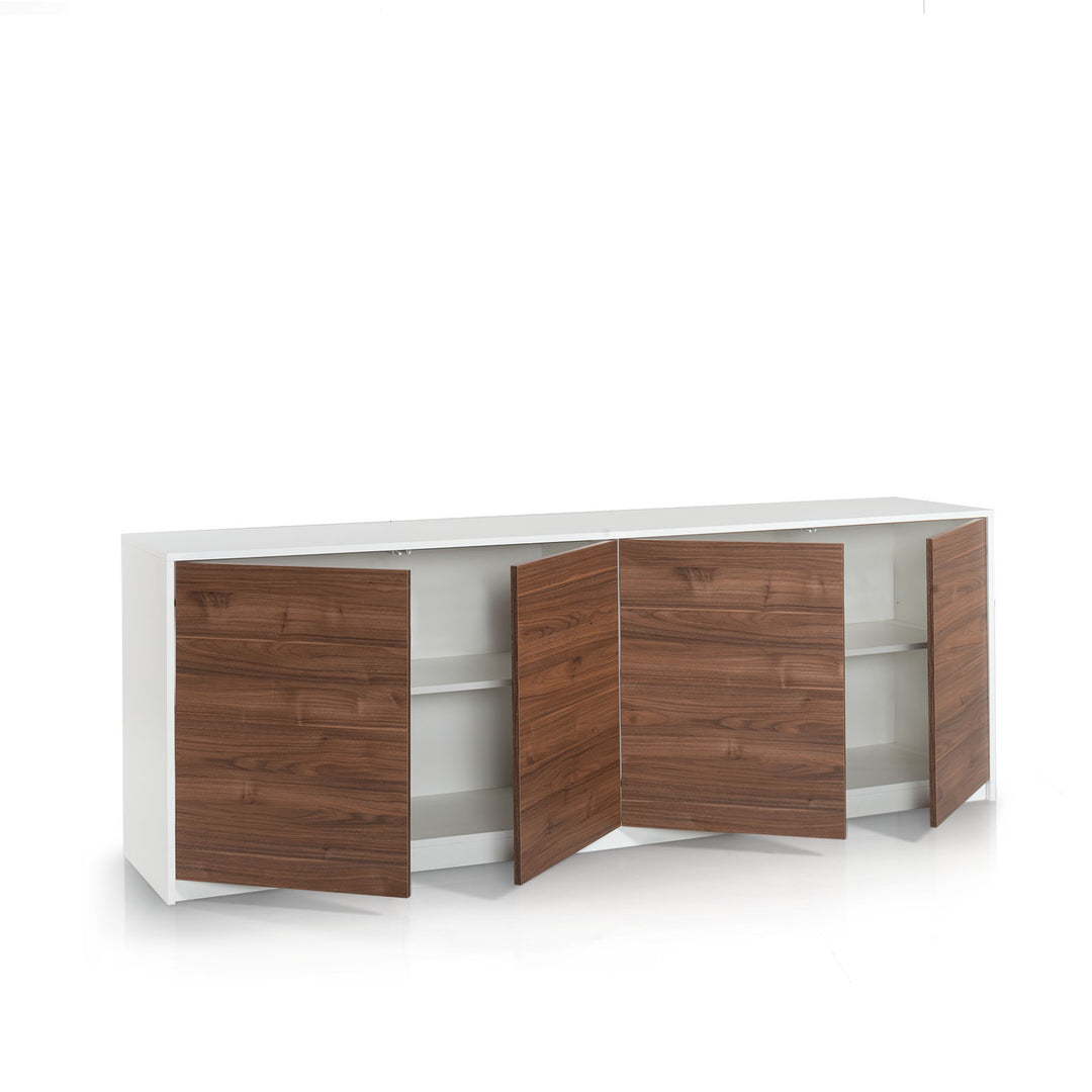 Buffet 4 doors MAINZ white/walnut