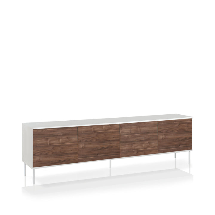 Buffet 4 doors MAINZ-S white/walnut