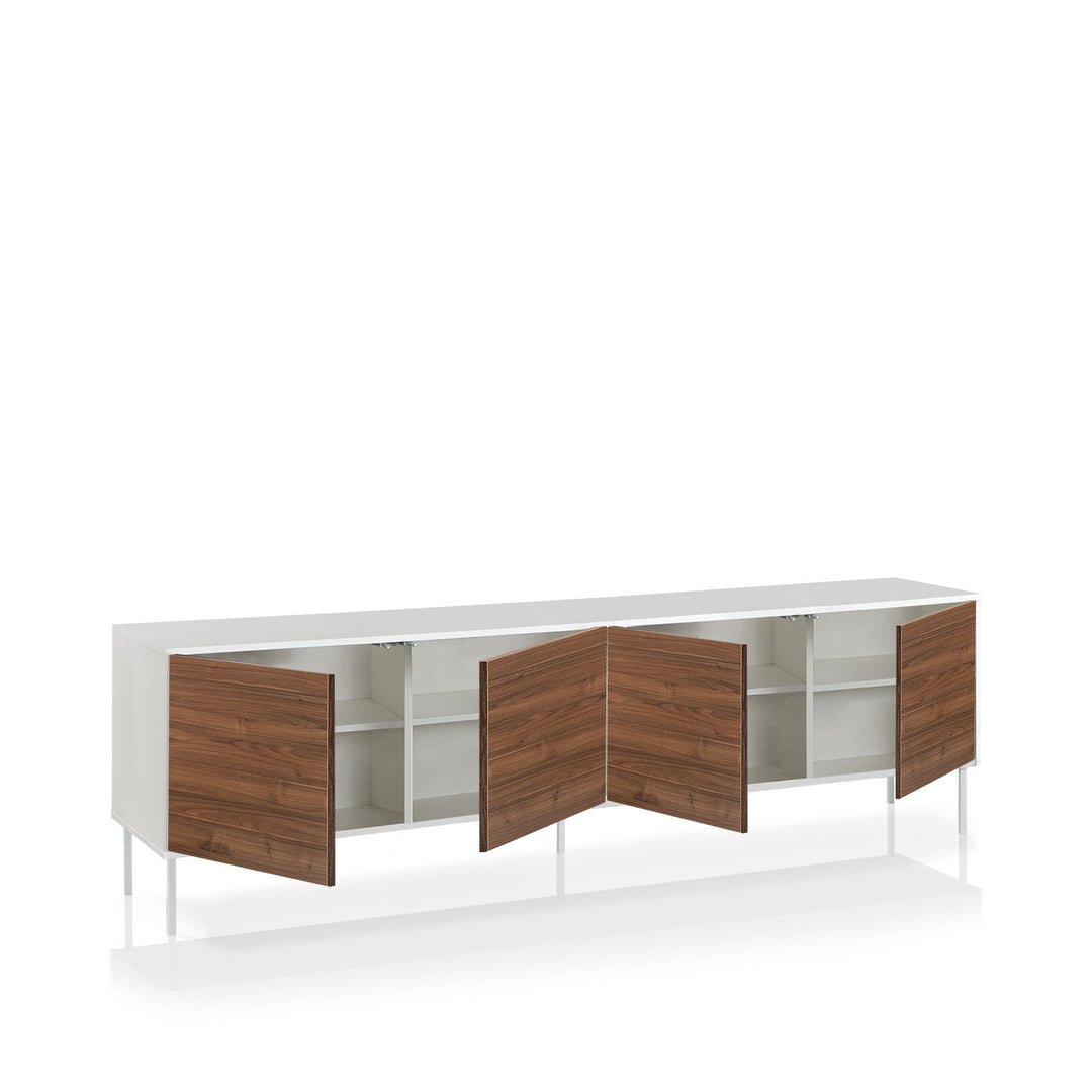 Buffet 4 doors MAINZ-S white/walnut