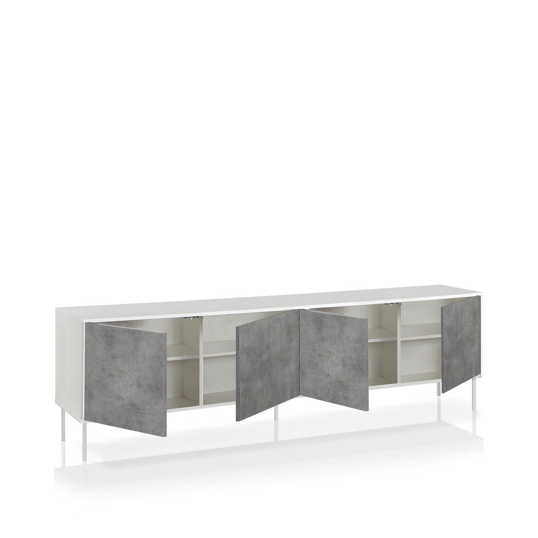 SKEE-S 4-door sideboard white/cement