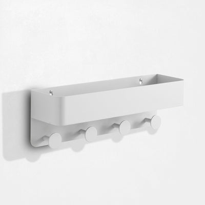 Shelf for objects with white LOU coat hanger