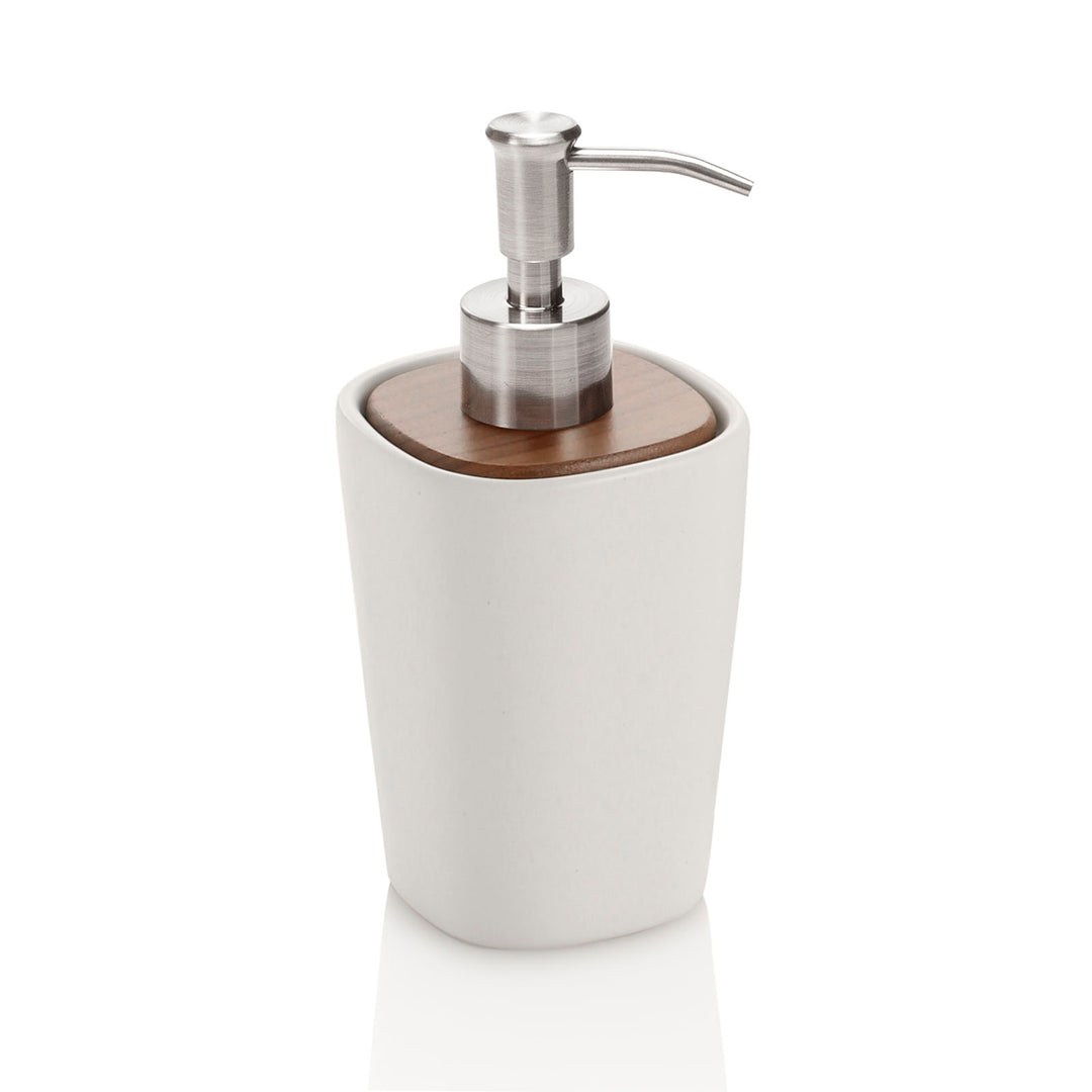 White WOOD soap dispenser