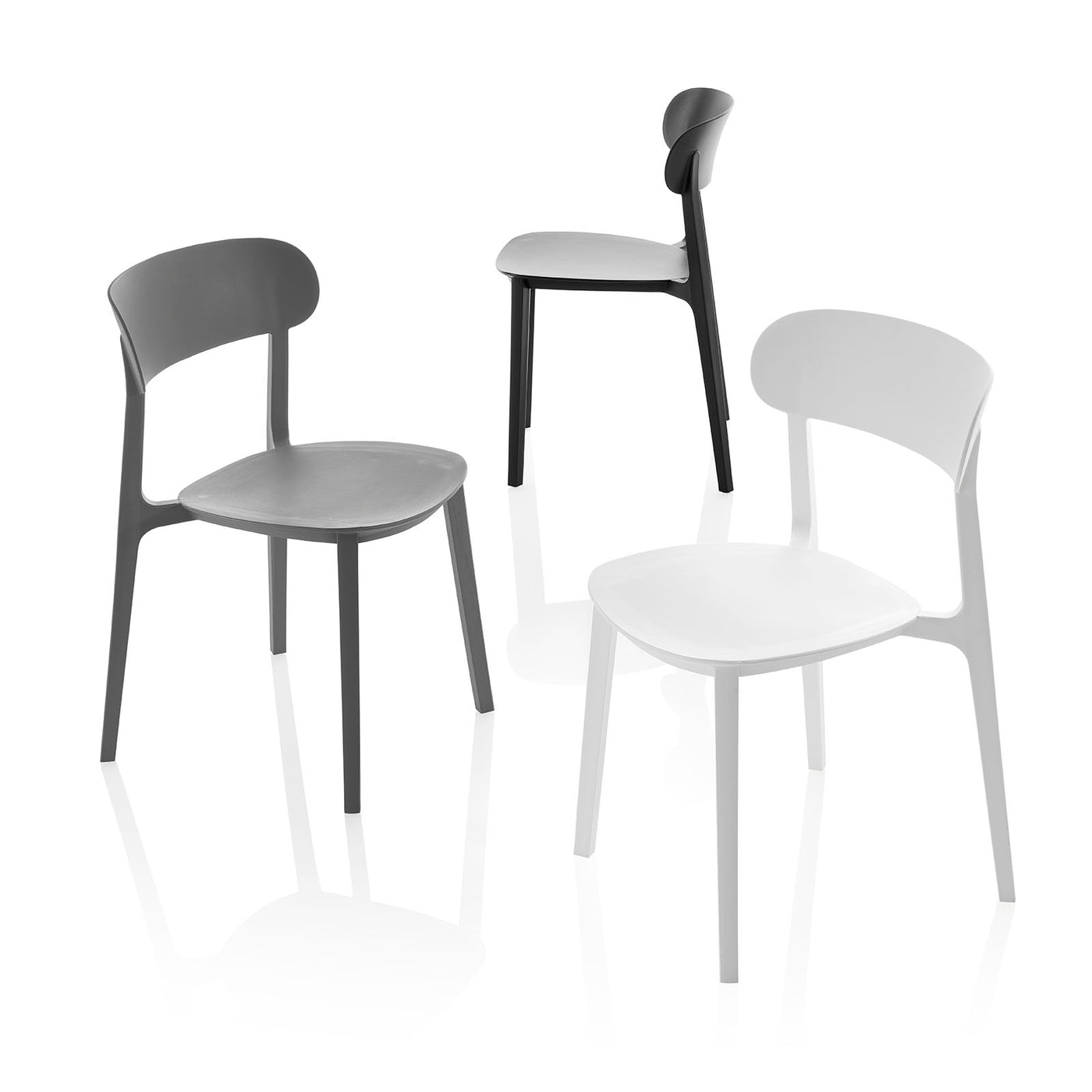 Set of 4 indoor/outdoor chairs LUNA grey