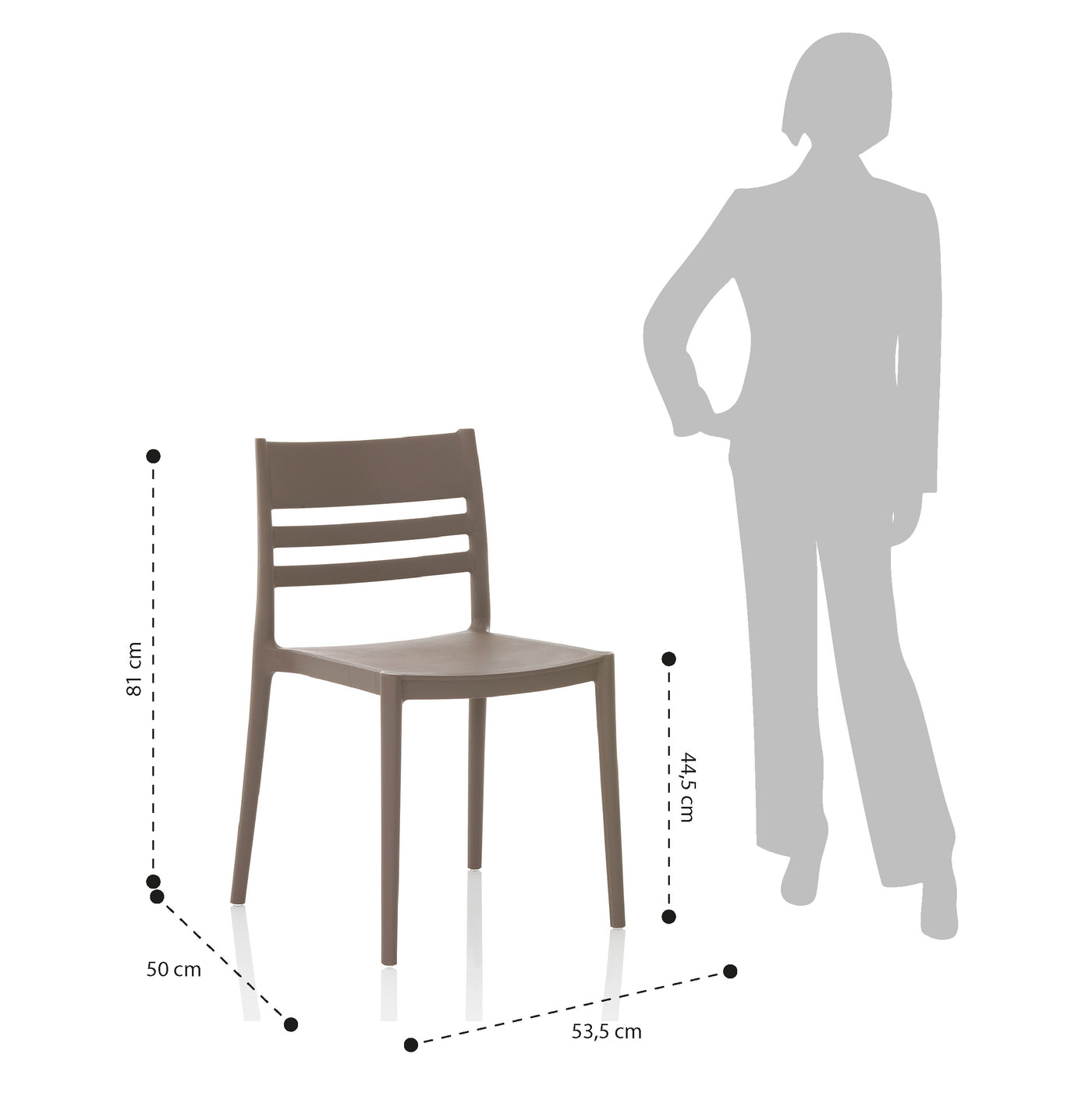 Set of 4 indoor/outdoor chairs CLYDE grey