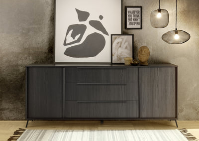 Sideboard HOA black ash 200cm 2 doors