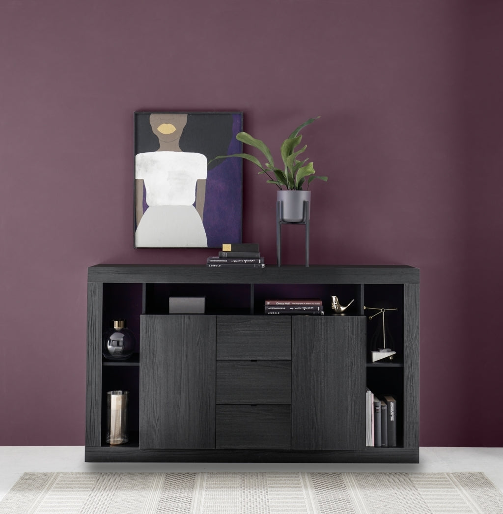 Buffet TIAKI black ash 170cm 2 doors