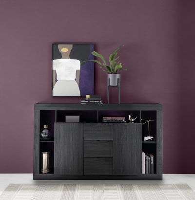 Buffet TIAKI nero frassino 170cm 2 ante