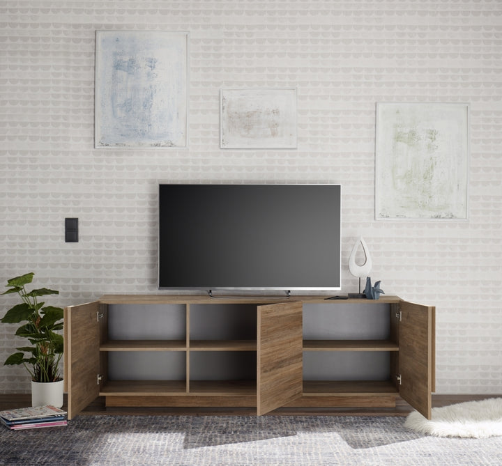 Porta TV LOMPAT rovere miele 180cm 3 ante